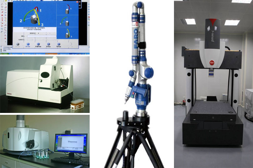 Plasma spectrum test machine and coordinate measuring machine